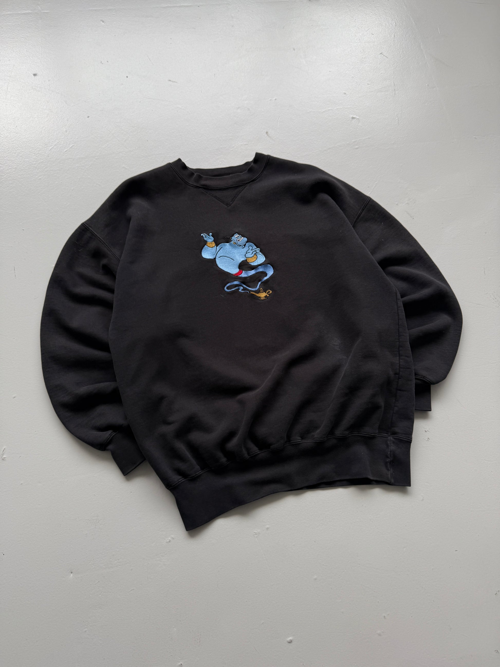Disney Aladdin Genie 90's Vintage Embroidered Sweatshirt - Large