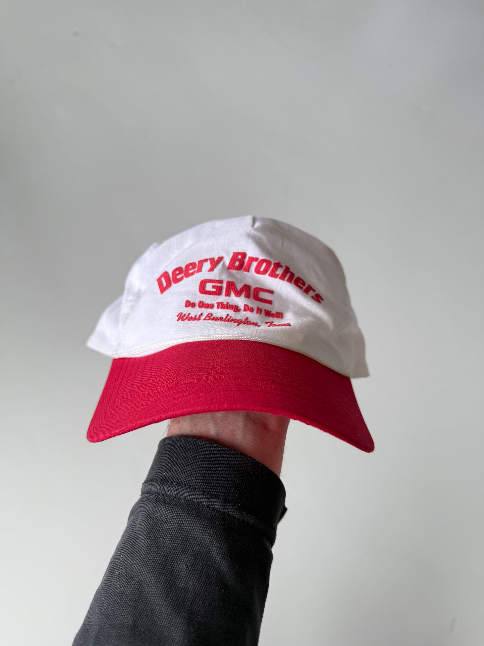 White Deery Brothers GMC Mechanics Vintage Cotton SnapBack Trucker Cap
