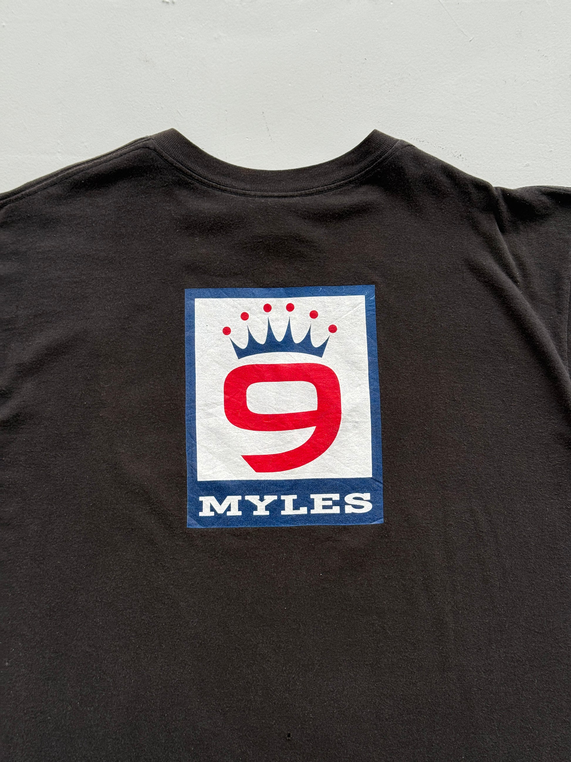 Black Myles 9 90's Vintage Single Stitch Graphic T-Shirt - XL