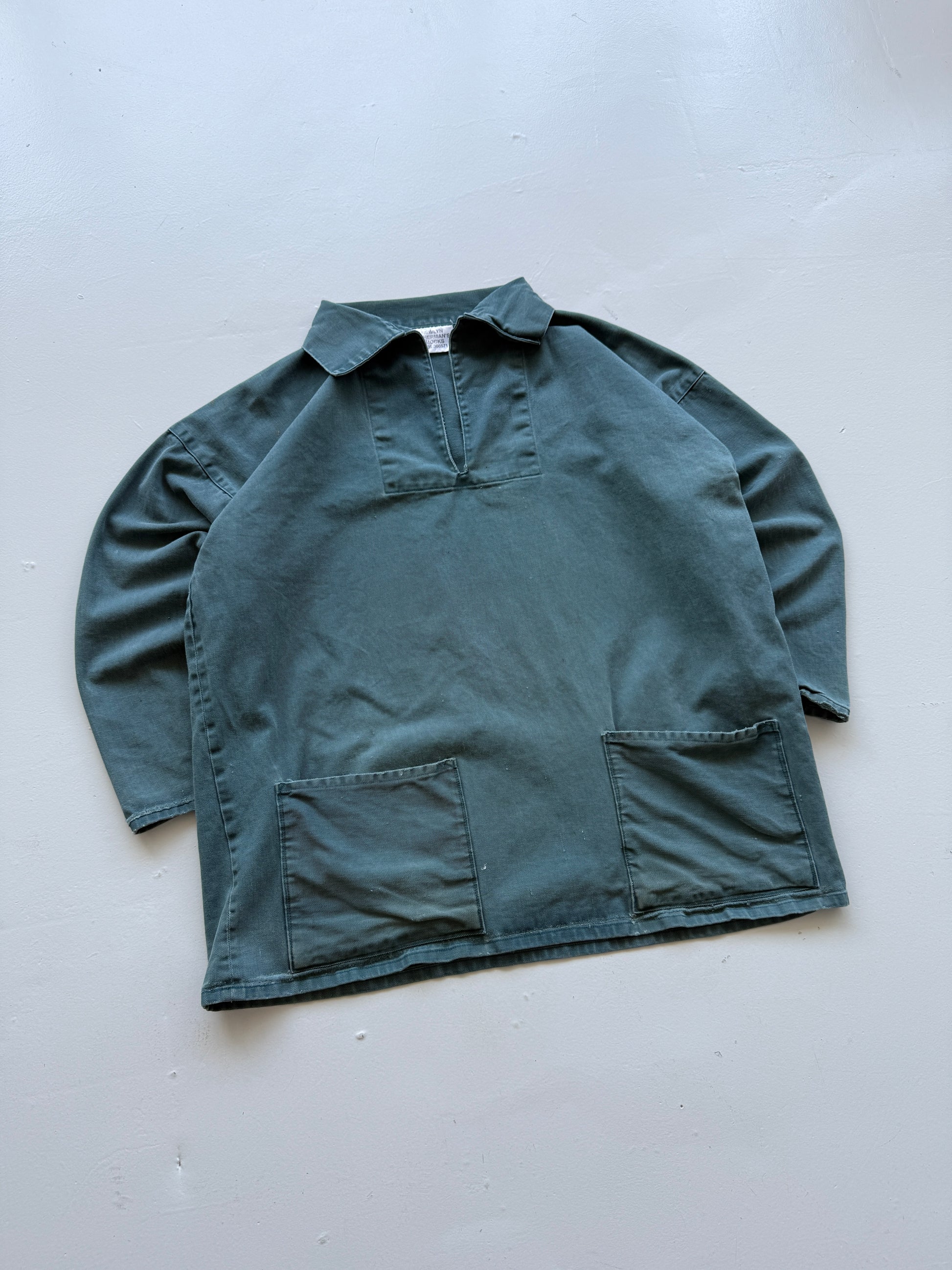 Newlyn Fisherman's Smocks Faded Green Vintage Fisherman Smock - XL