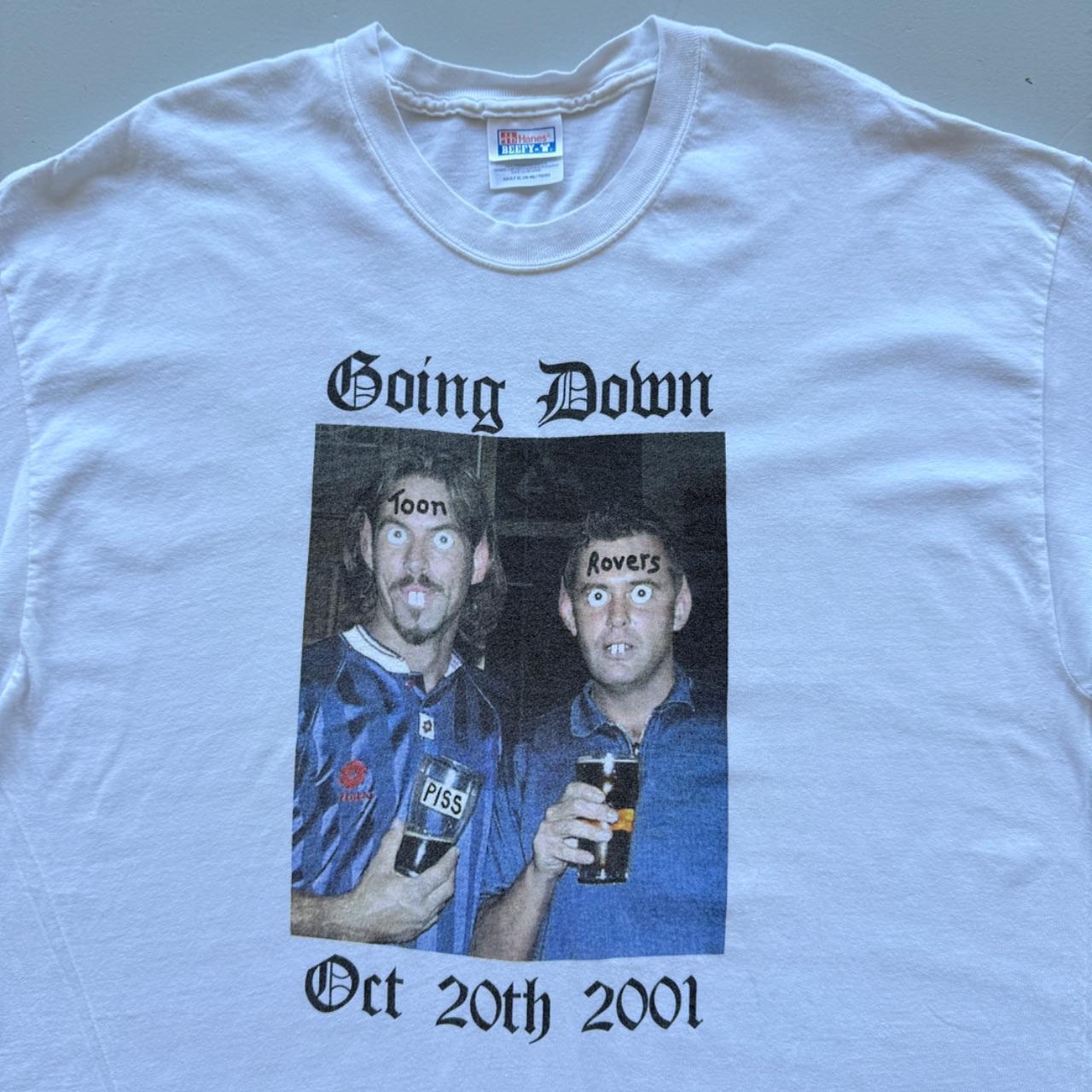 White Newcastle Stag 00s Vintage Graphic T-Shirt - Large