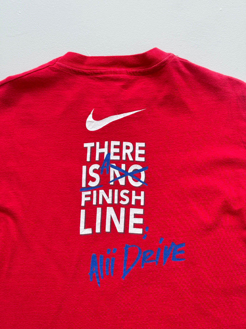Red Nike Iron Man Hawaii 90's Vintage Graphic Single Stitch T-Shirt - Small