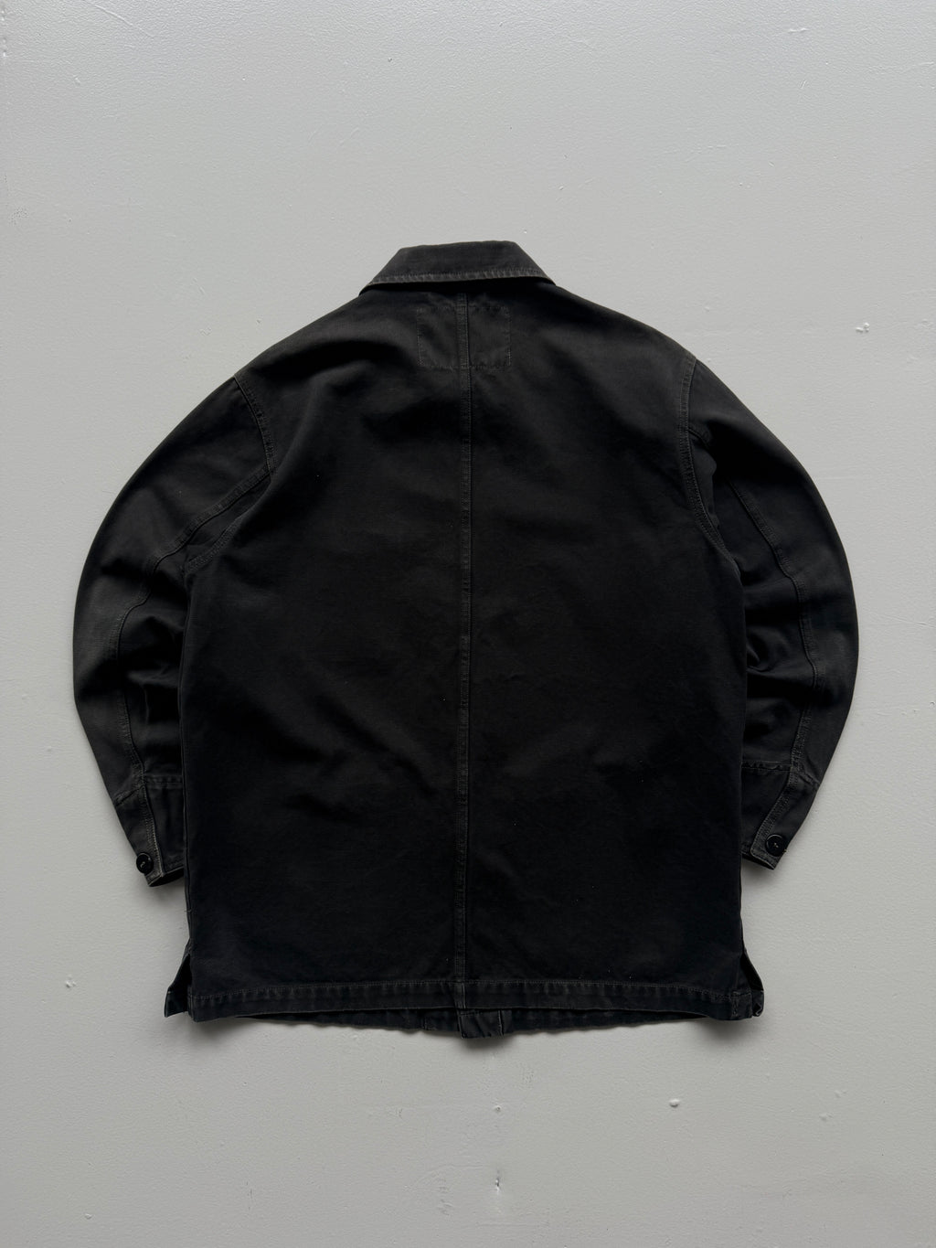 Black French Chore Jacket 90's Vintage Canvas Workwear CH217- Small