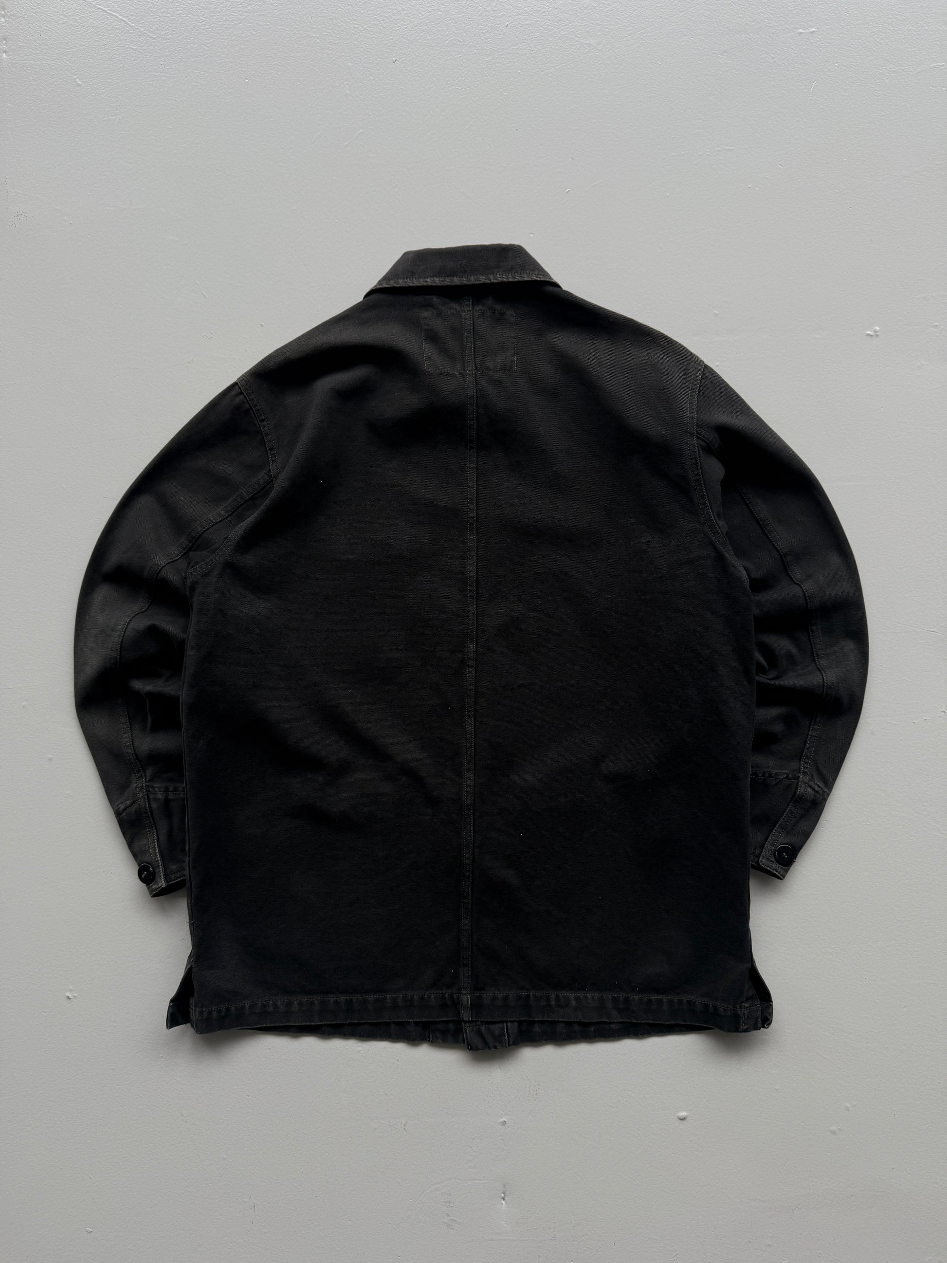 Black French Chore Jacket 90's Vintage Canvas Workwear CH217- Small