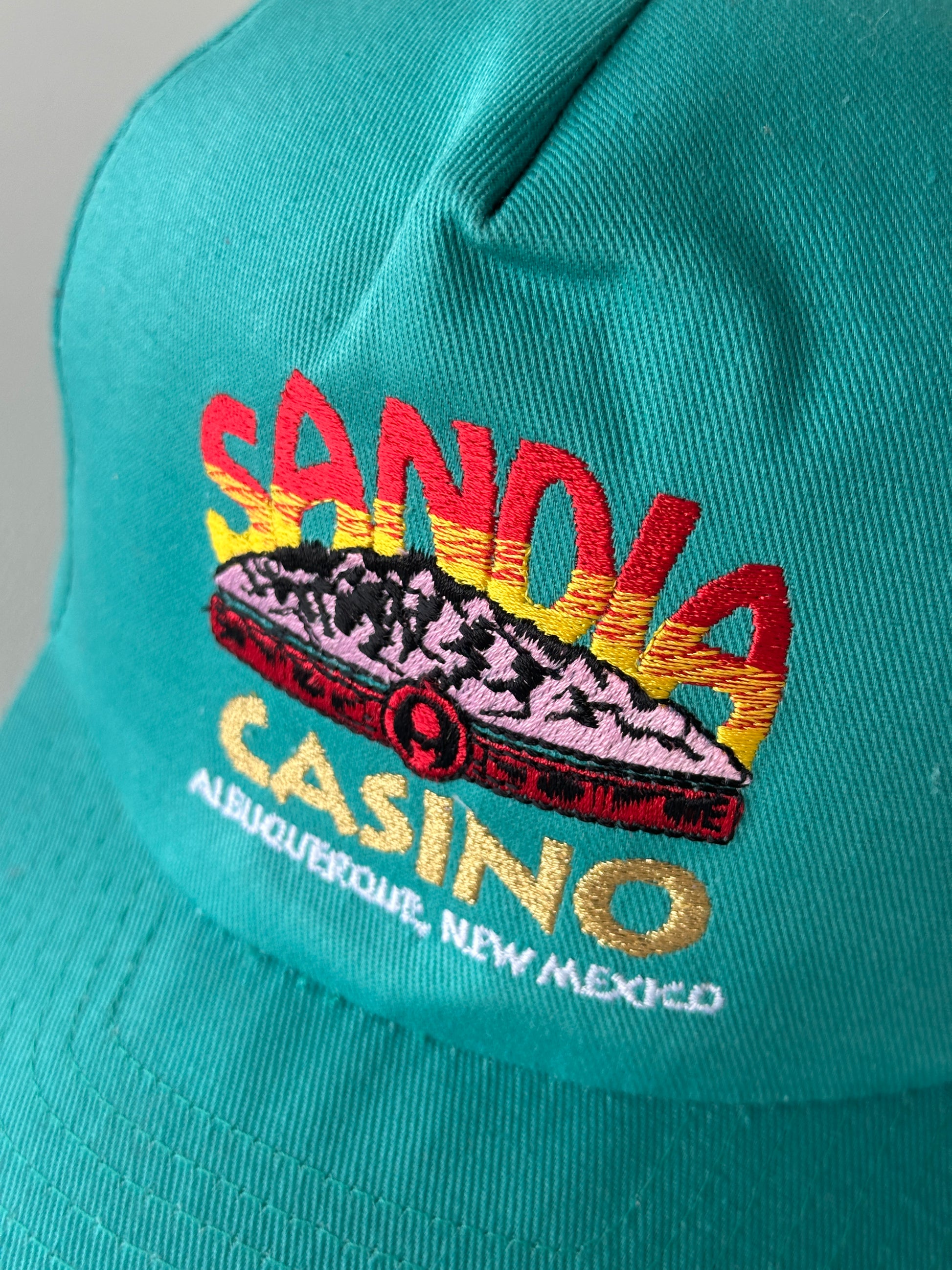 Teal Sandia Casino 90's Vintage SnapBack Trucker Cap