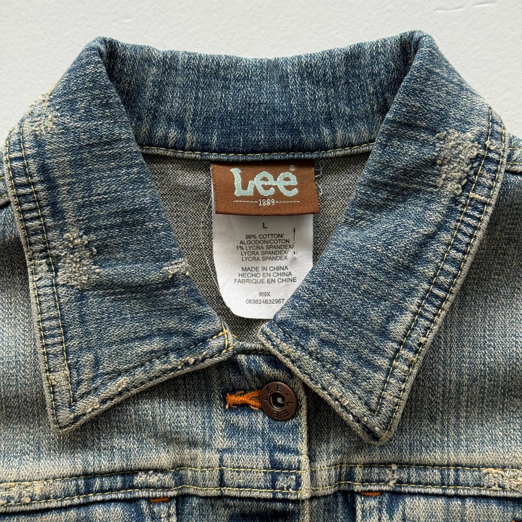 Lee Cropped Denim Vintage Y2K Jacket - Womens Size 8