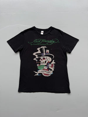 Ed Hardy by Christian Audigier Skull Gambling Y2K Graphic T-Shirt - Large
