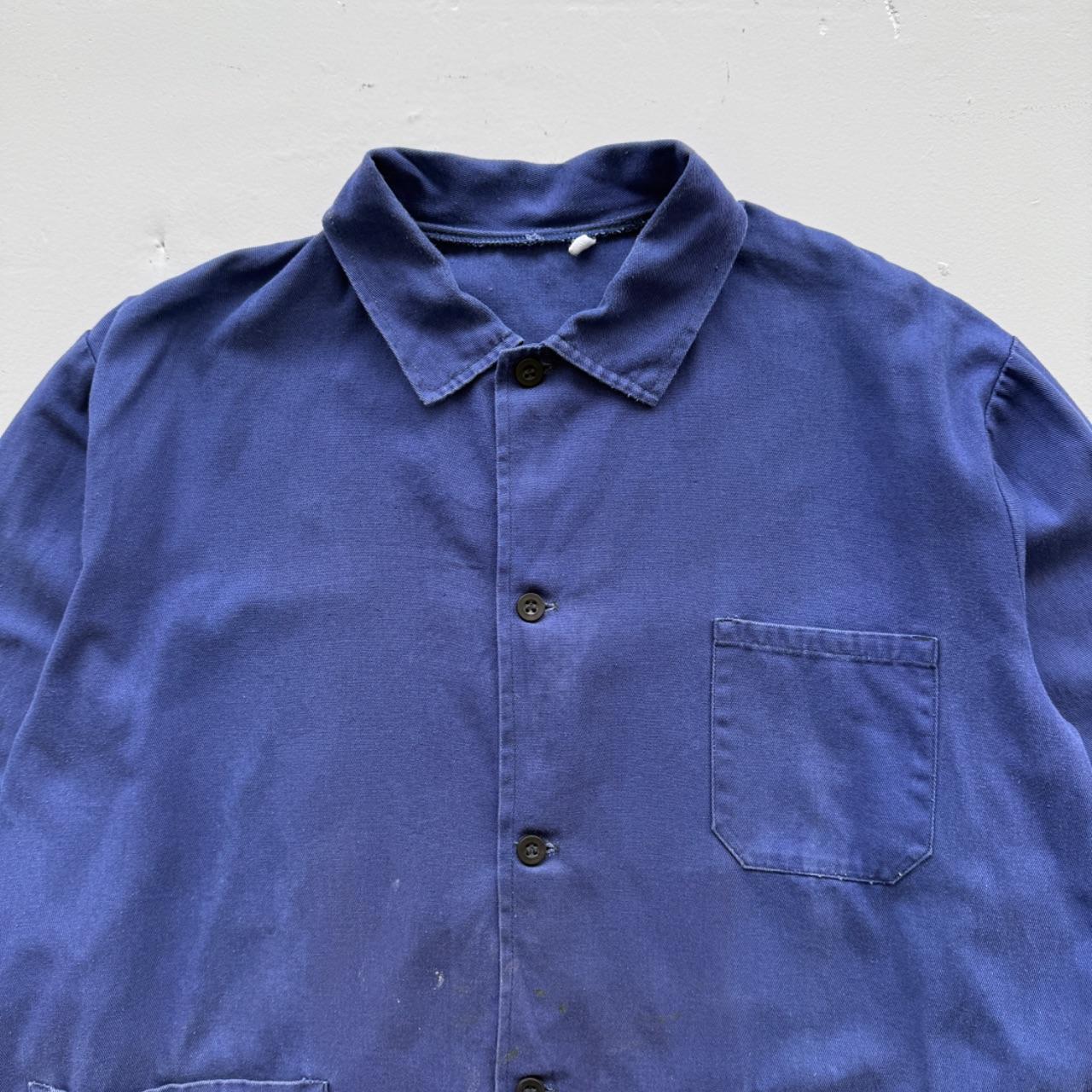 Faded Blue French Workwear 90’s Vintage Chore Jacket CH011 - Large