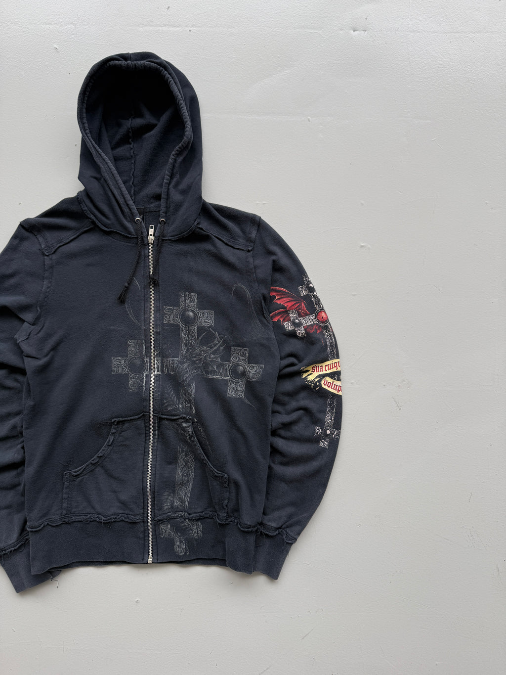 Alchemy England Dragon Cross Y2K Vintage Zip Hoodie - Women's 8-10 / XS