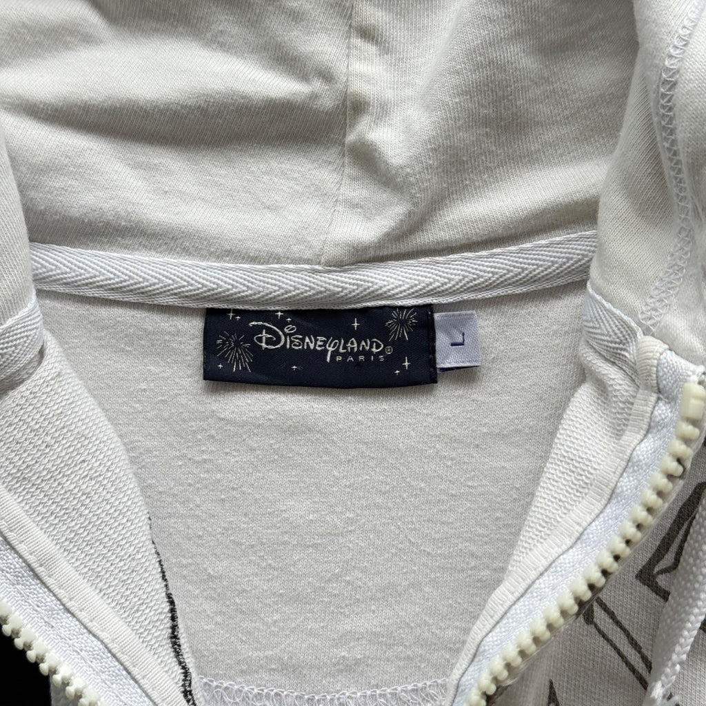 White Nightmare before Christmas 00s Graphic Full-Zip Hoodie - Large