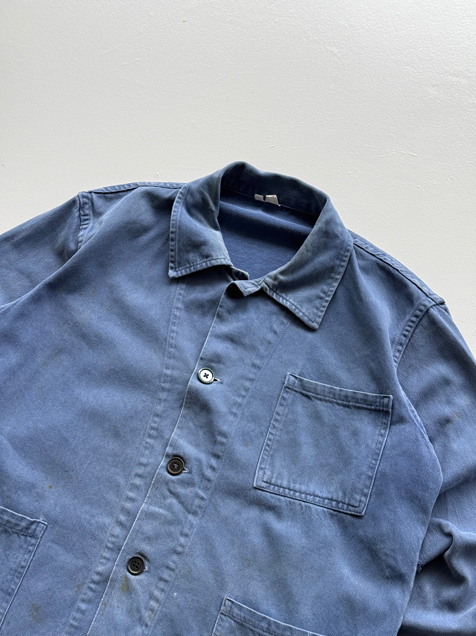 Blue French Chore Jacket 80's Vintage Workwear CH223 - Womens Small