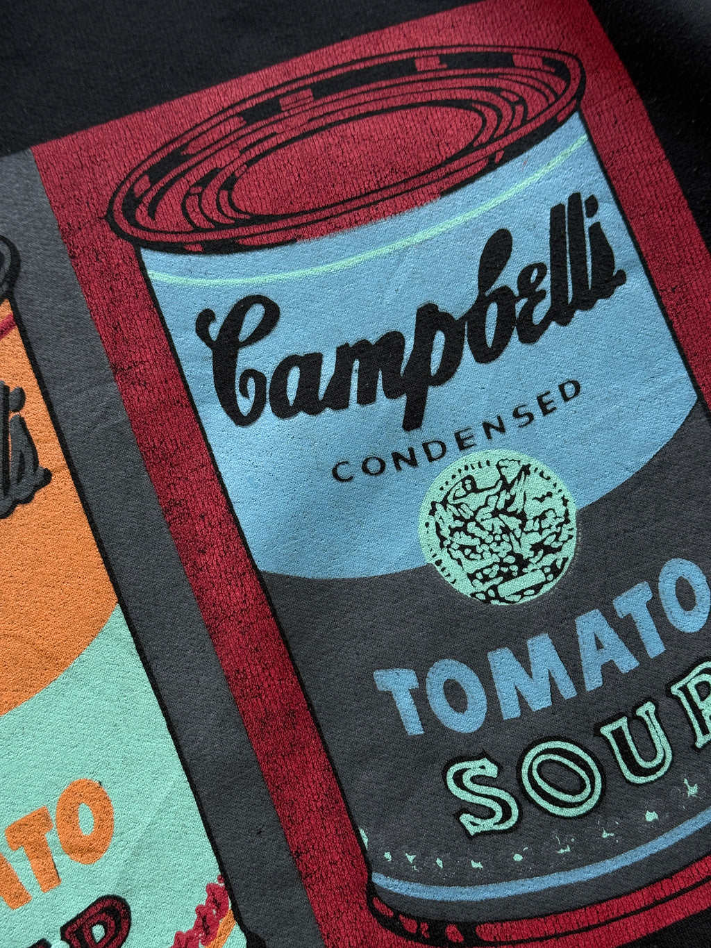Black Campbell Soup 90's Vintage Andy Warhol Graphic Sweatshirt - Small