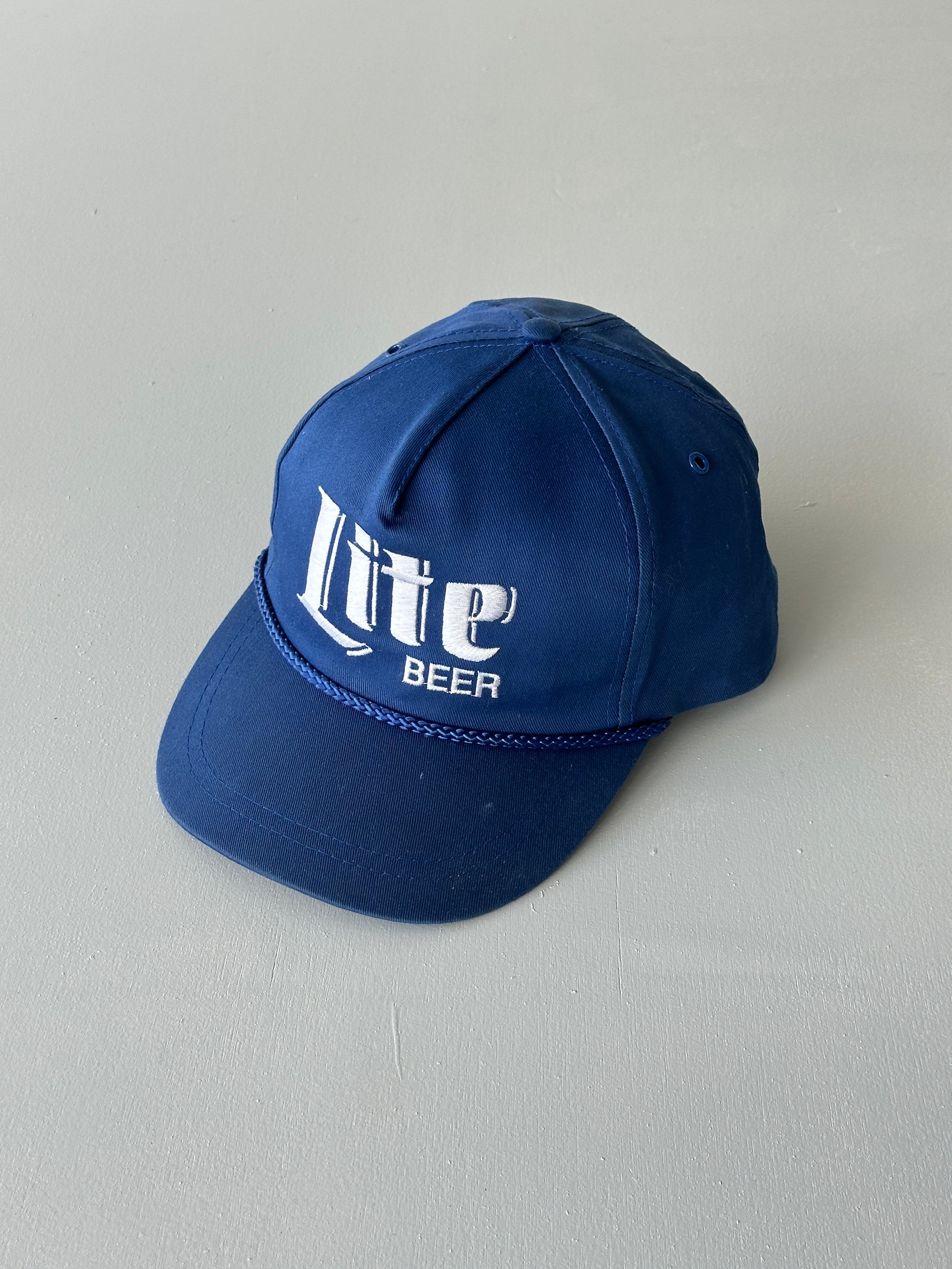Navy Miller Lite Beer 80's Vintage SnapBack Trucker Cap