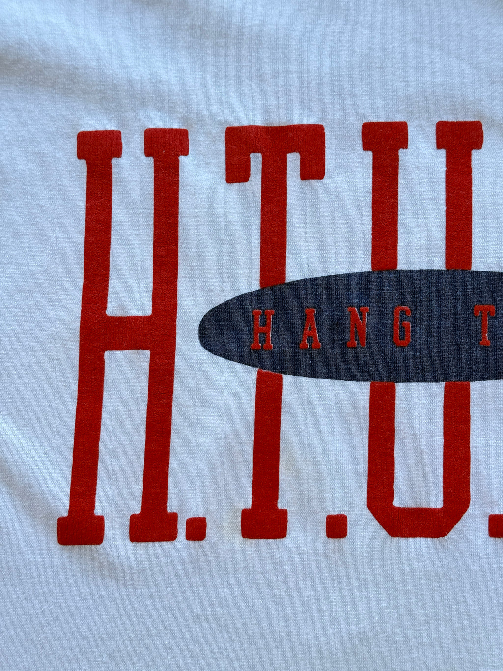 White Hang Ten H.T.U.S.A. 90's Vintage Graphic T-Shirt - Small