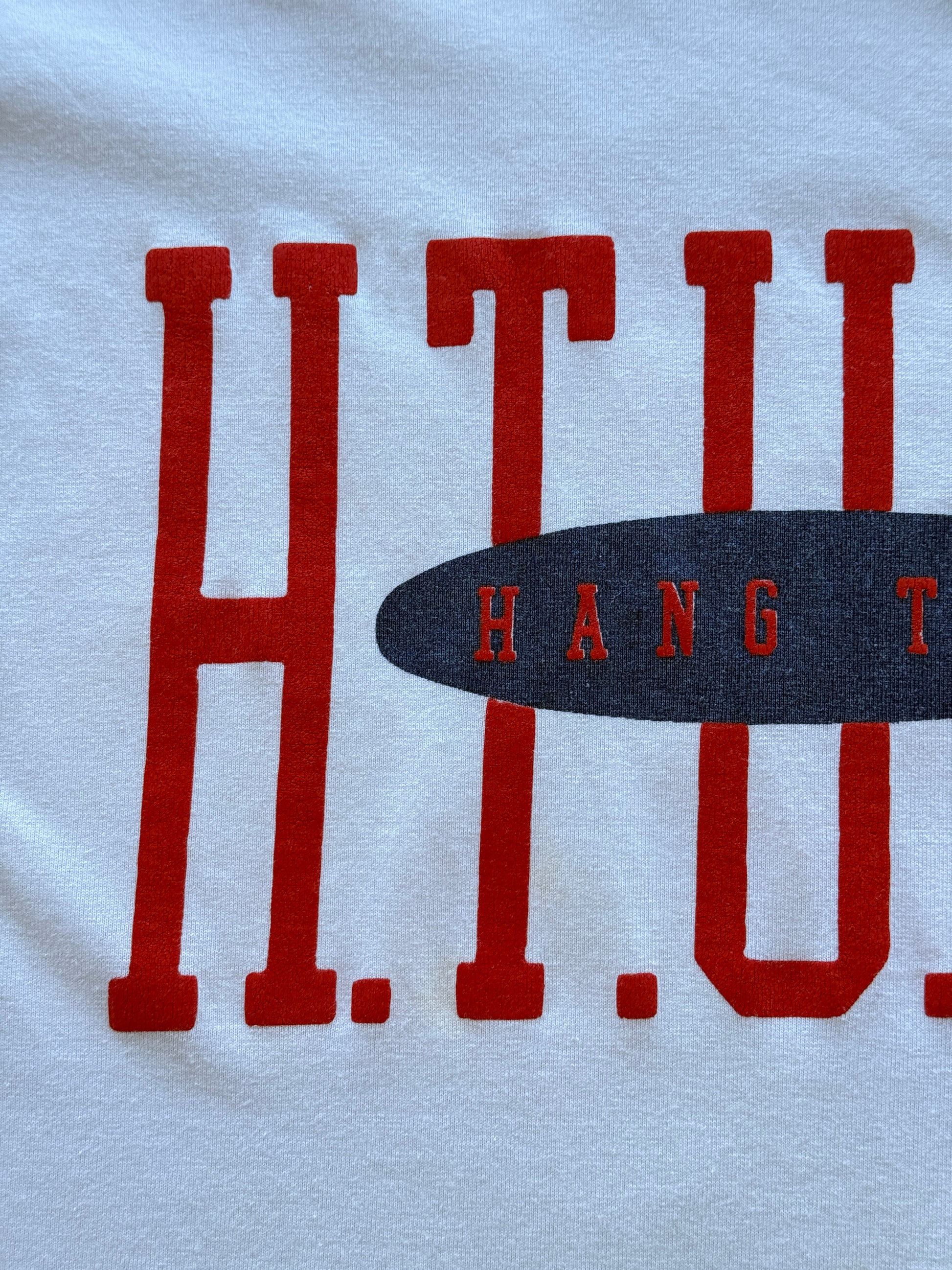 White Hang Ten H.T.U.S.A. 90's Vintage Graphic T-Shirt - Small