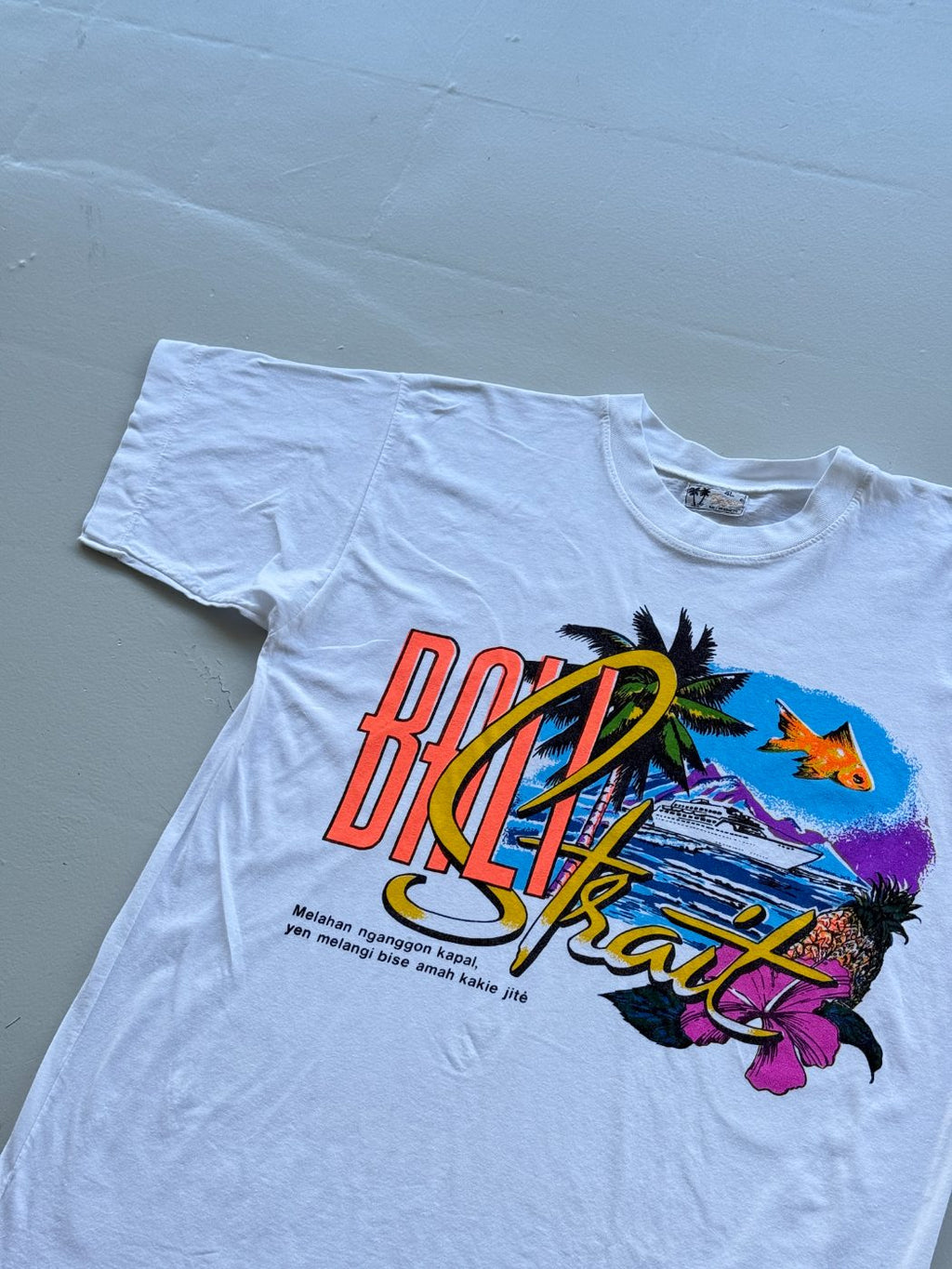 Bagus Bali Strait Tourist Graphic 90's Vintage Single Stitch T-Shirt - Medium