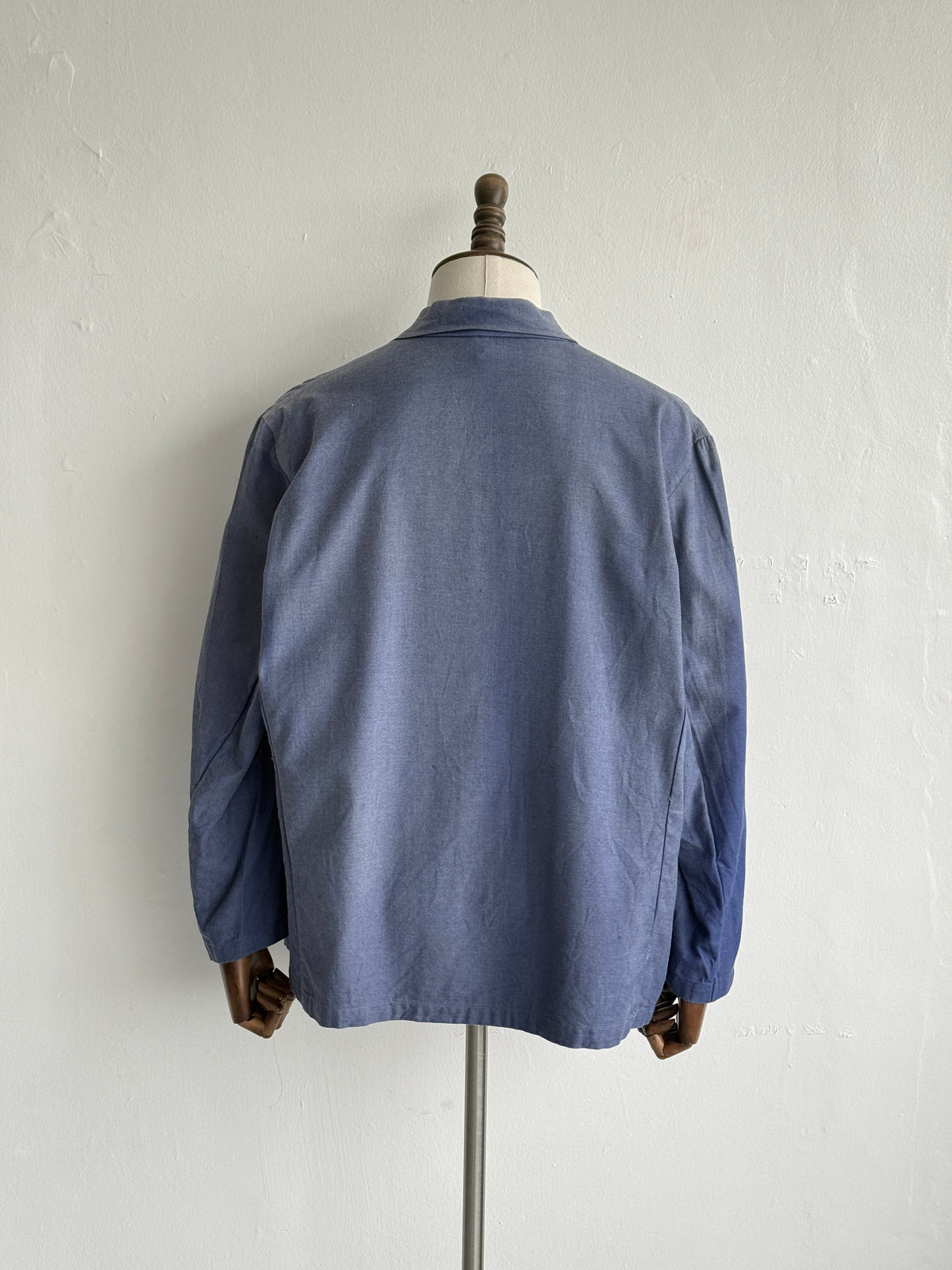 Blue French 1970's Vintage Workwear Chore Jacket Ghost Pocket CH388 - Medium