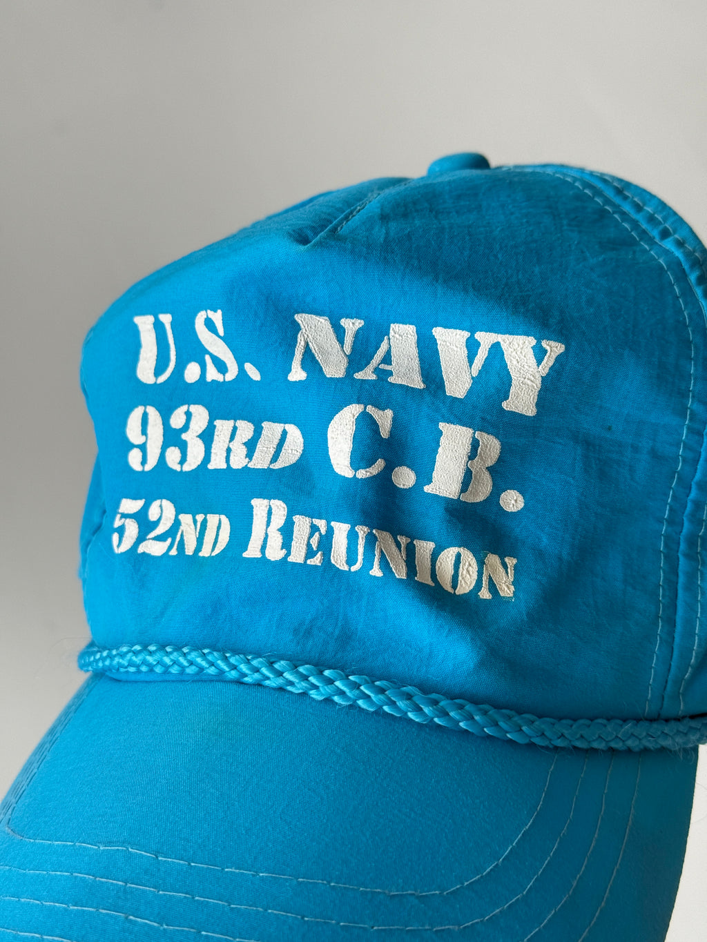 Blue US Navy Reunion Vintage Nylon SnapBack Trucker Cap
