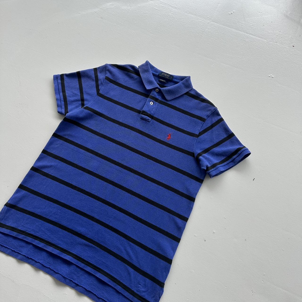 Blue / Black Polo Ralph Lauren Vintage Polo Shirt - Medium