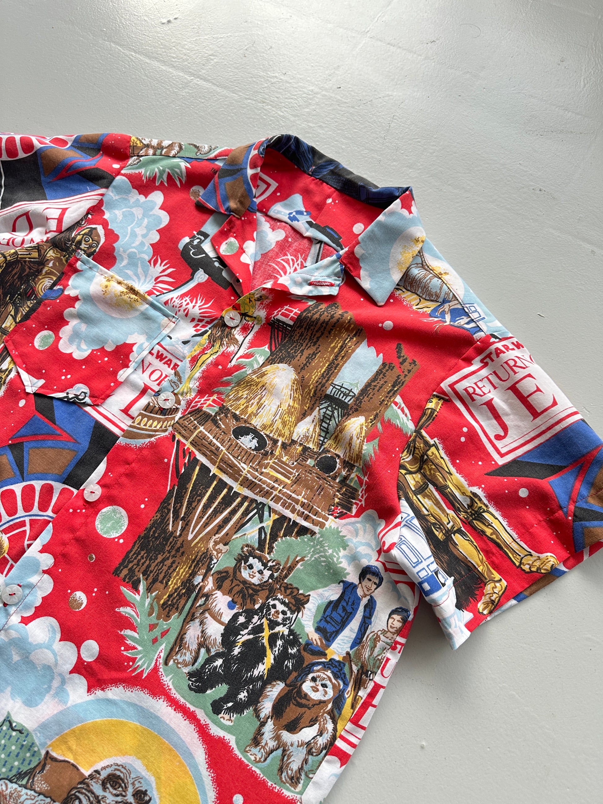 Star Wars Hand-Made Camp Collar Vintage 1980s Shirt - Medium