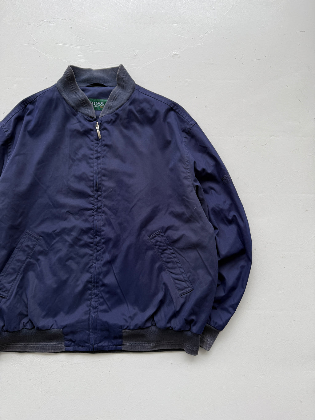Blue Hugo Boss Golf 90's Vintage Wind Breaker Bomber Jacket - XL