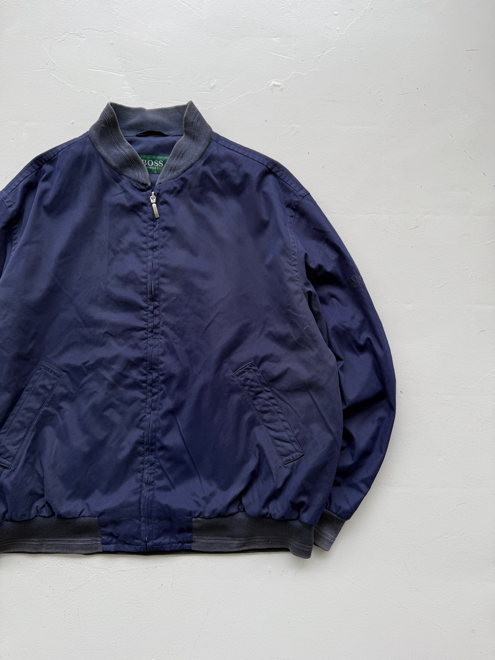 Blue Hugo Boss Golf 90's Vintage Wind Breaker Bomber Jacket - XL