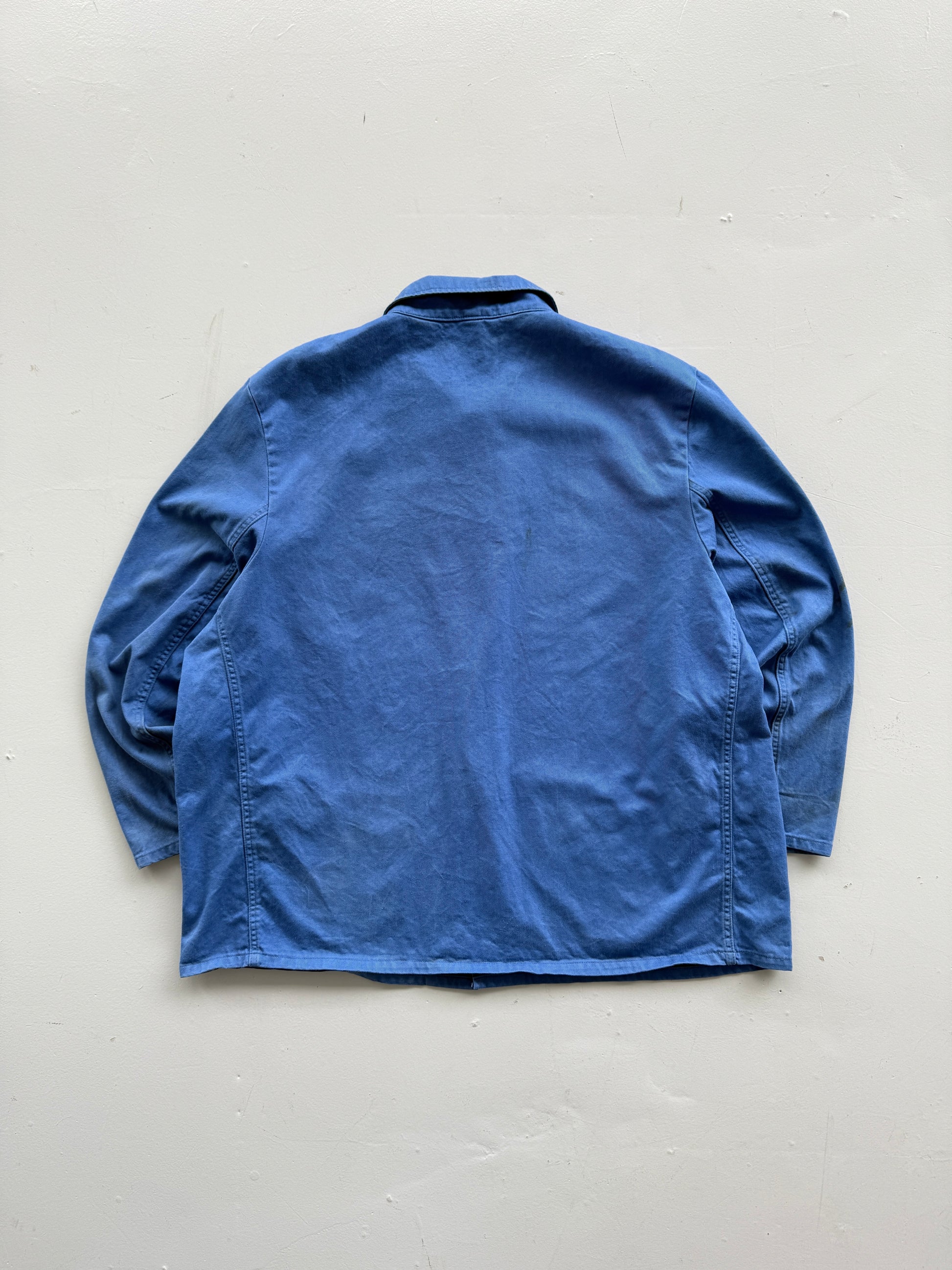 Blue French Chore Jacket 80's Vintage Workwear Jacket - XL
