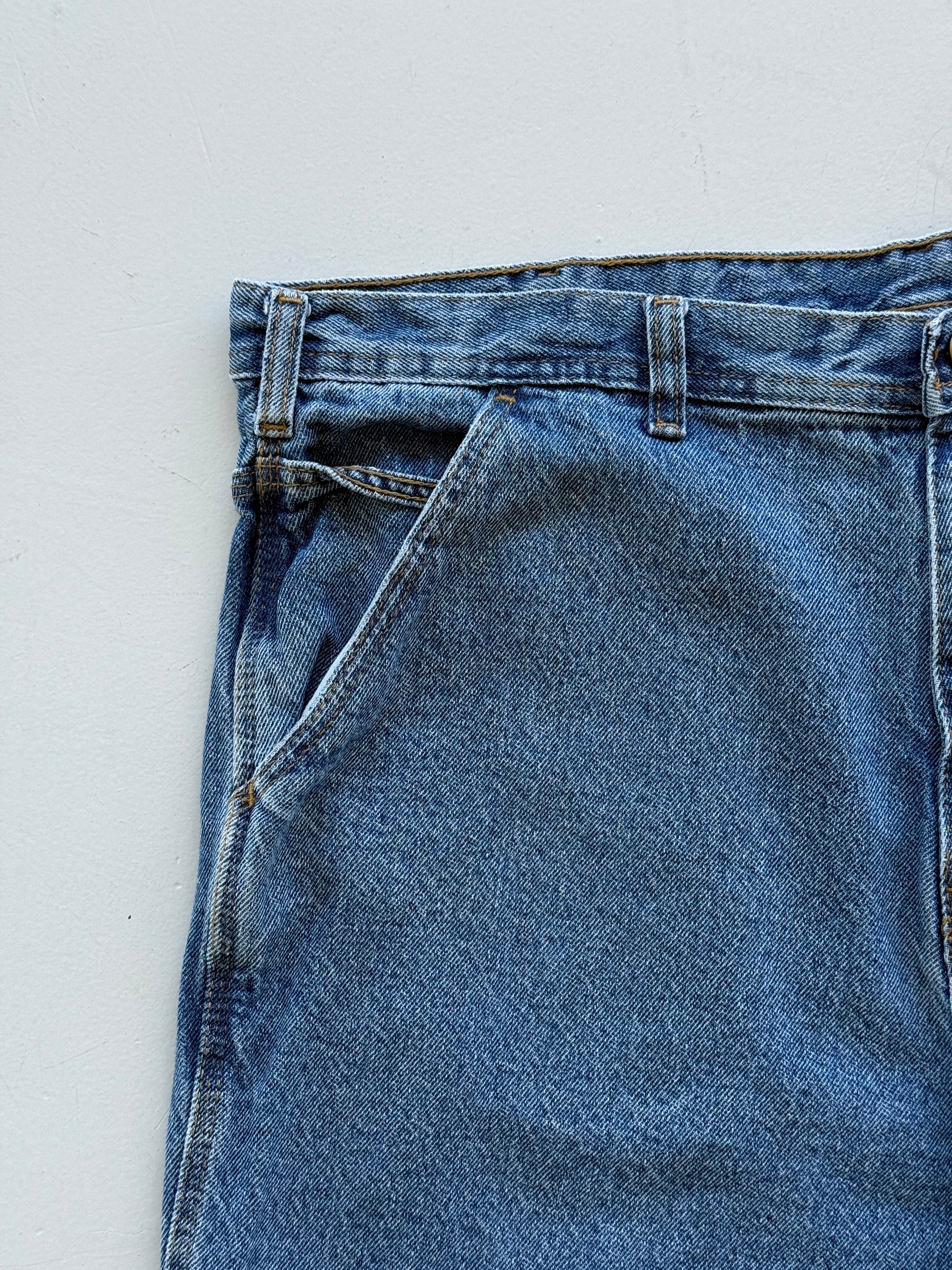Blue 90's Vintage Baggy Carpenter Style Denim Shorts - W40 x L9