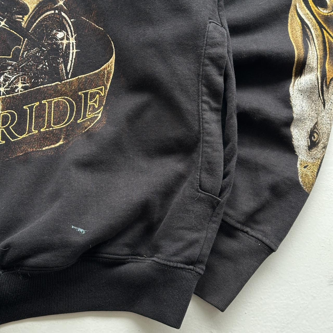 Black Biker Eagle 90’s Vintage Graphic Hoodie - Large