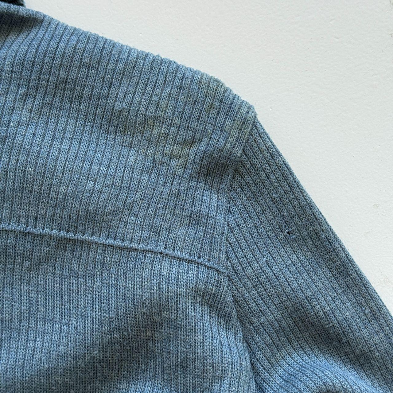 Blue C&A Full Zip Knitted Jacket 80s Knit - Large