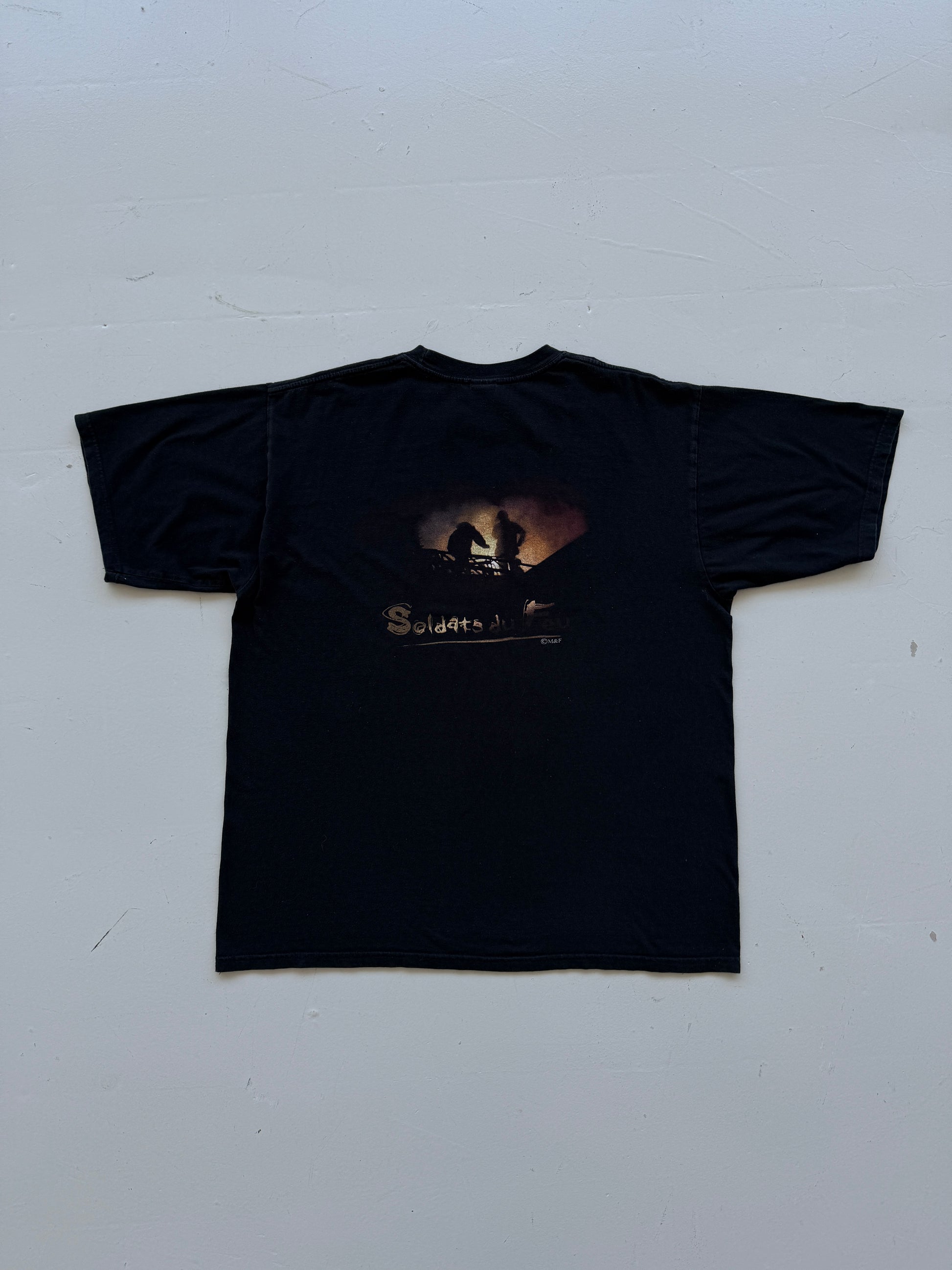 Black Men & Fire 00's Vintage Graphic T-Shirt - XL