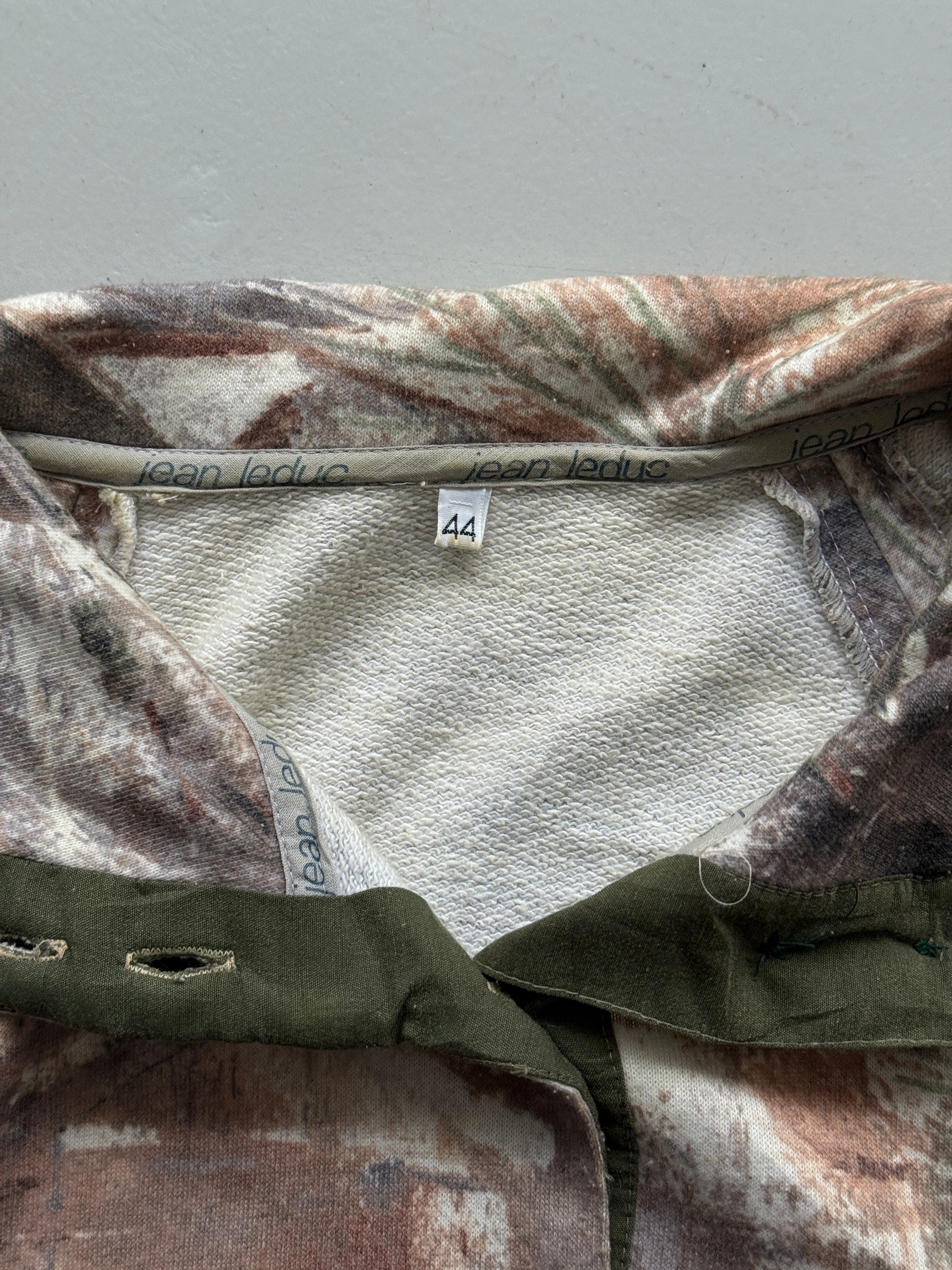 Nature Camo Quarter Zip Vintage Sweatshirt 90's Crewneck - Small