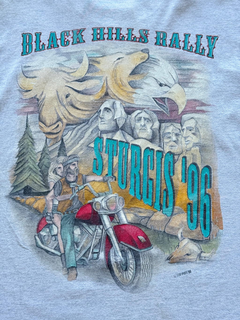 Sturgis Black Hills Rally '96 Single Stitch Vintage T-Shirt - Medium