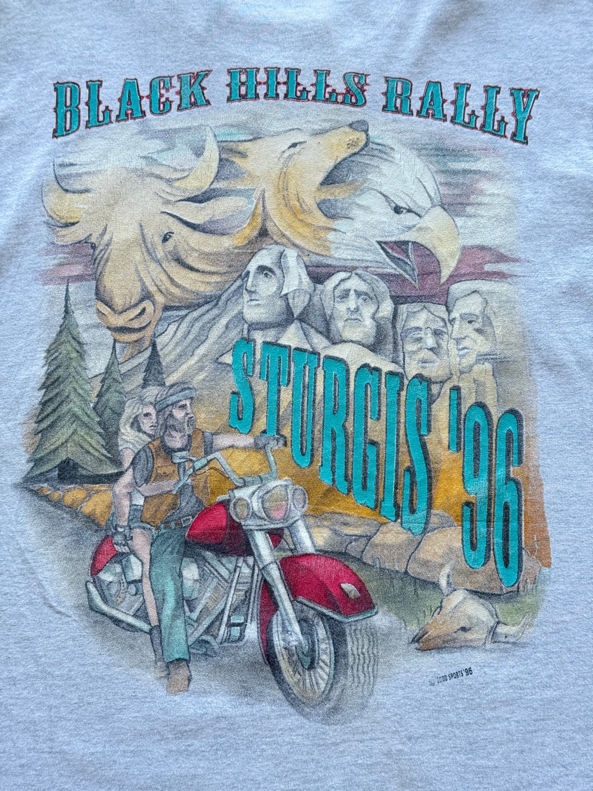 Sturgis Black Hills Rally '96 Single Stitch Vintage T-Shirt - Medium