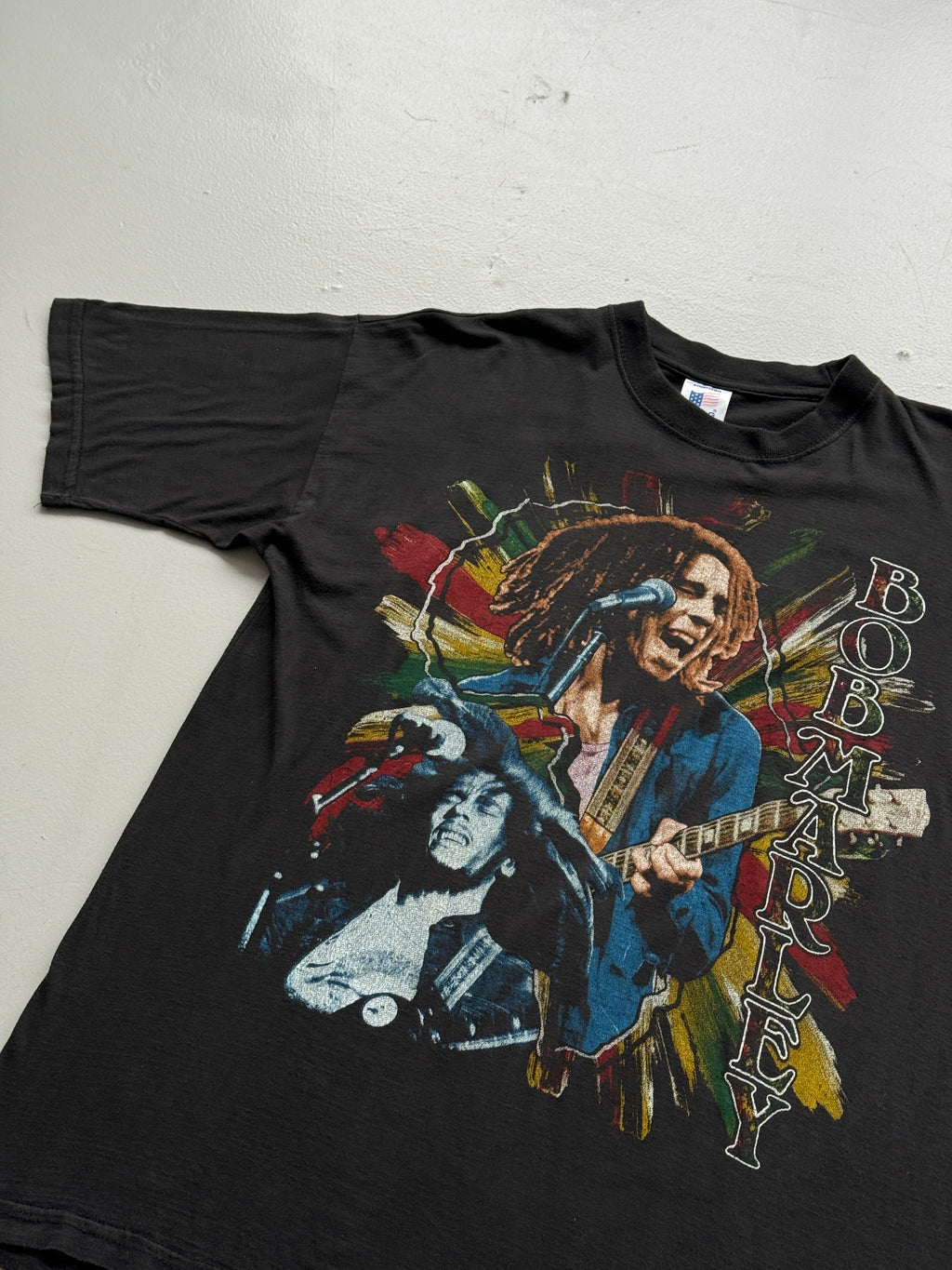 Black Bob Marley 90's Vintage Graphic T-Shirt - Medium