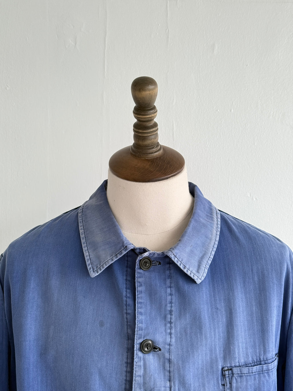 Faded Blue Pionier 70's Herringbone Cotton Vintage Workwear Chore Jacket CH380 -