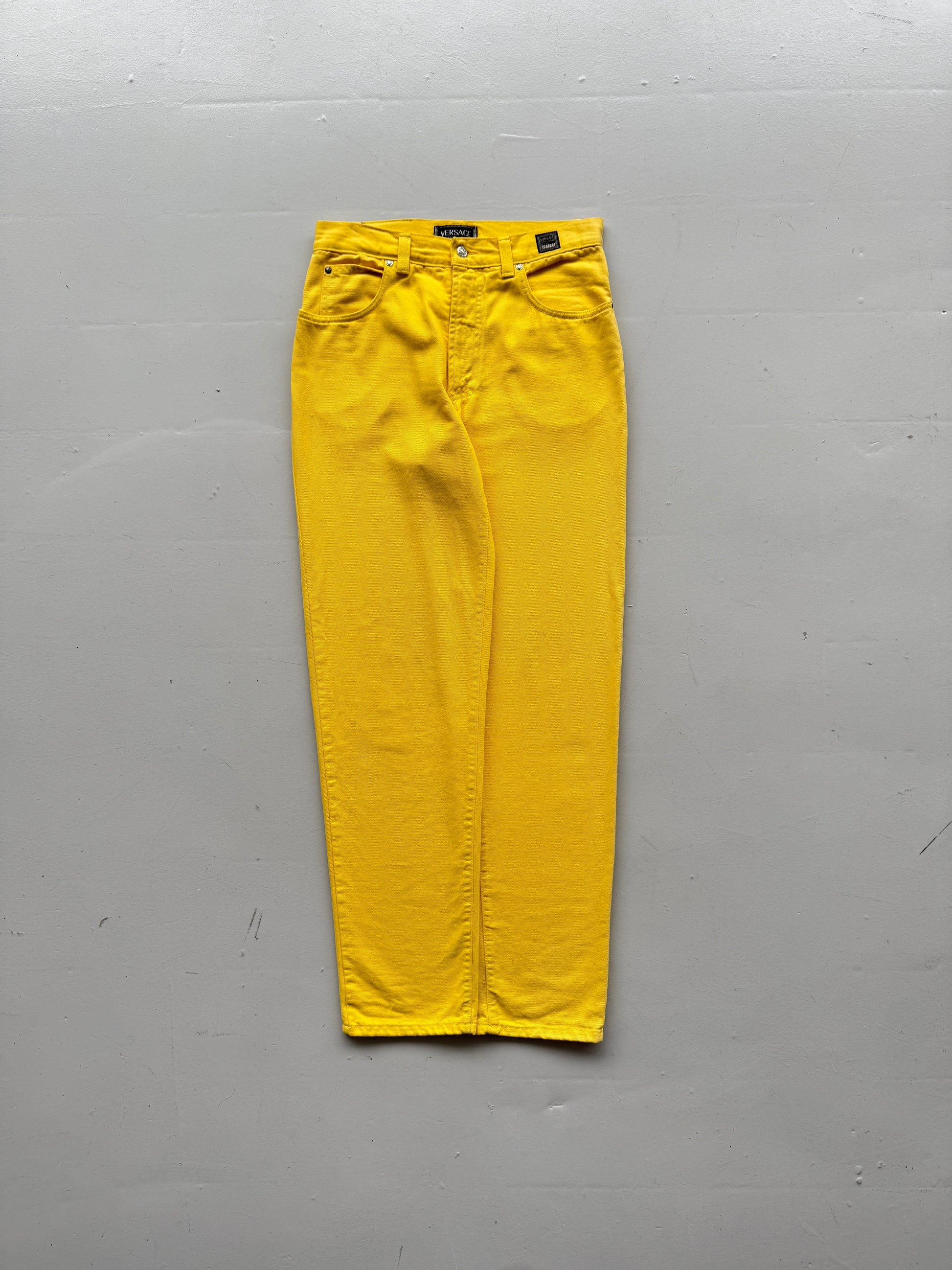 Yellow Versace 90's Vintage Jeans - W32 x L34