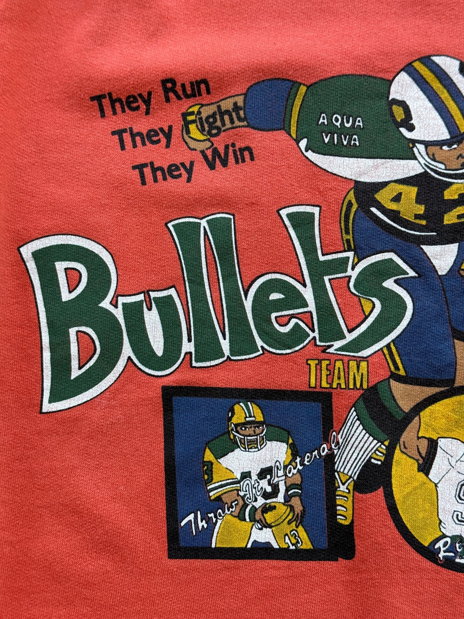 Orange Cleveland Bullets 90's Vintage Graphic Sweatshirt Jumper - Medium