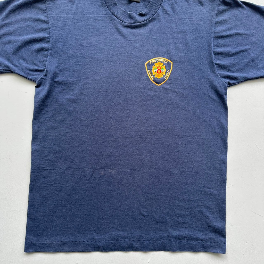 Fire District Navy 90s Vintage T-shirt - Medium