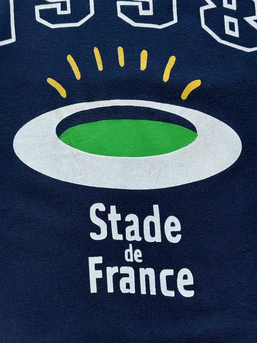 Navy Blue Stade de France 90's Vintage Rugby Graphic Sweatshirt Jumper - XL