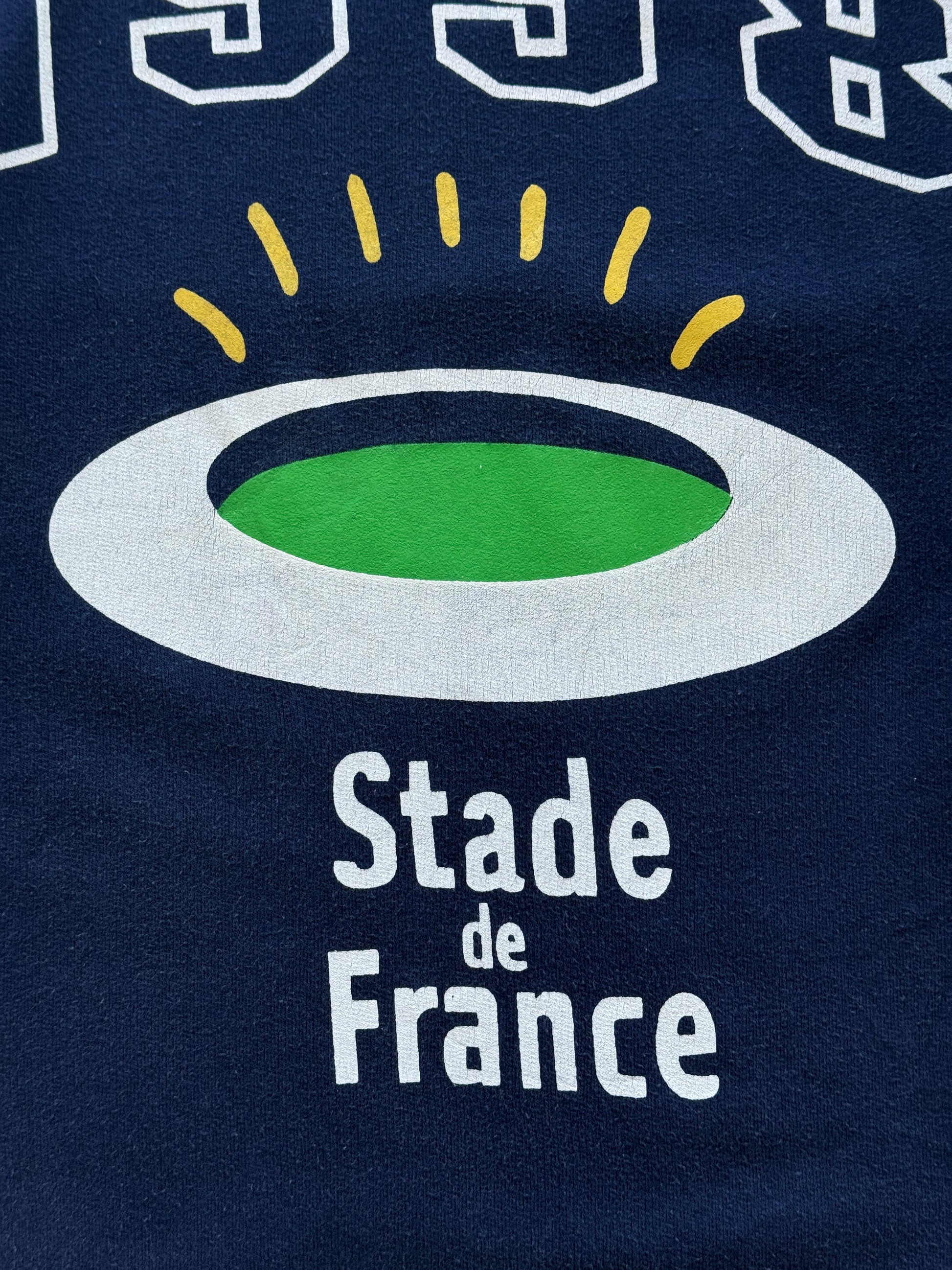 Navy Blue Stade de France 90's Vintage Rugby Graphic Sweatshirt Jumper - XL