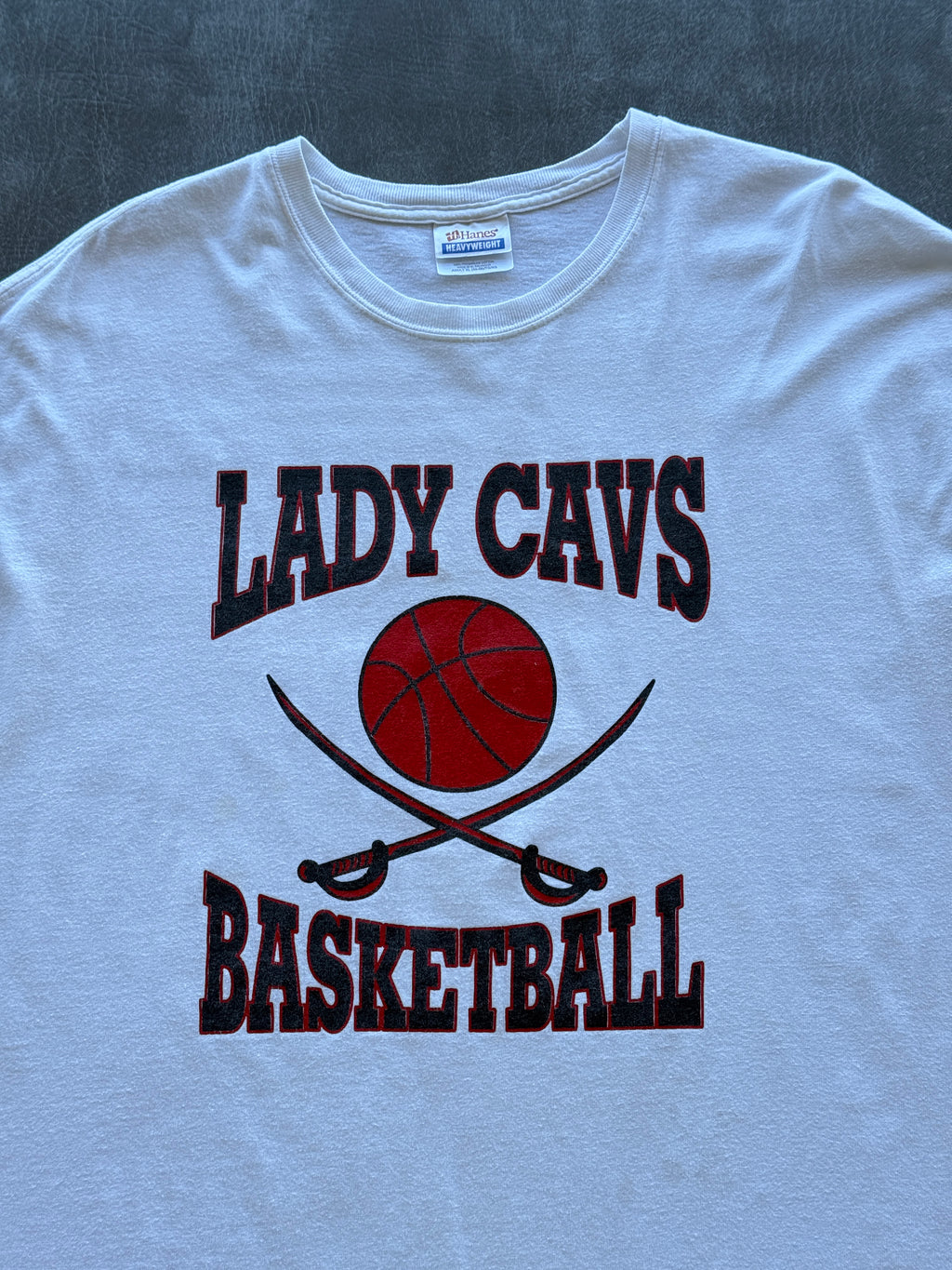 White Lady Cavs Basketball 90's Vintage Graphic T-Shirt - XL
