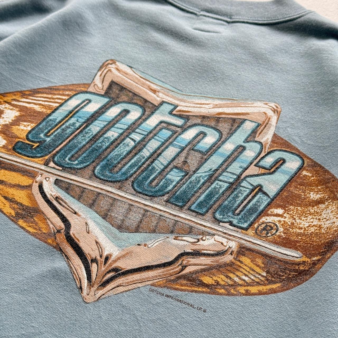 Light Blue Gotcha 90’s Vintage Surf Graphic Sweatshirt - Large