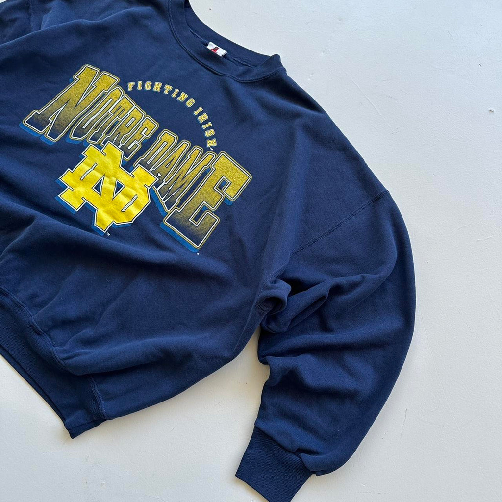 Navy Notre Dame 90s Vintage Sweatshirt - XL