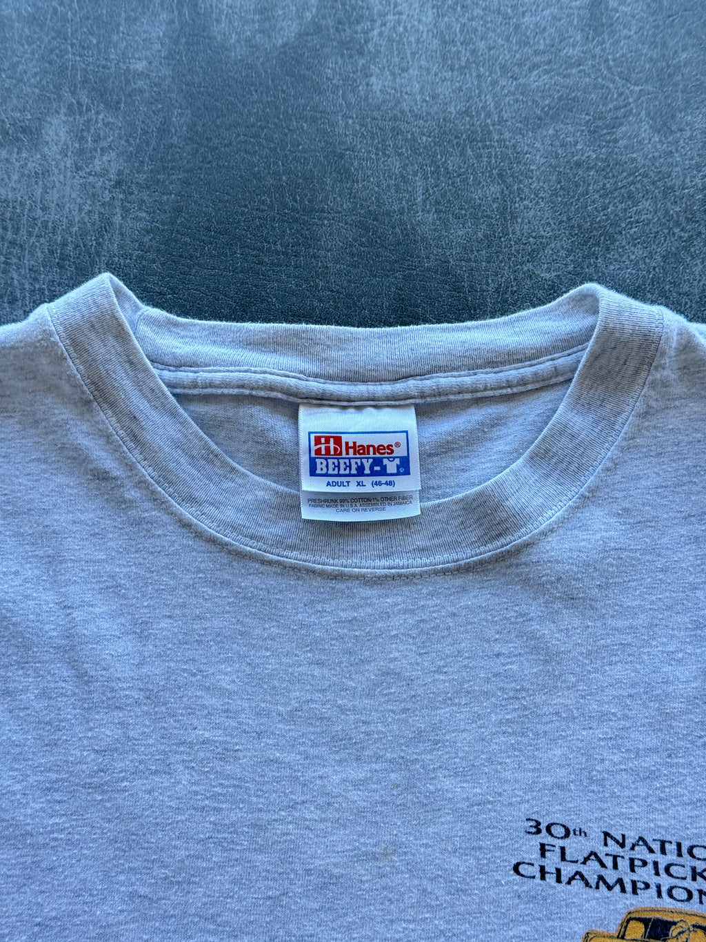 Grey Hanes 30th National Flat picking Championship 2001 Vintage T-Shirt - XL