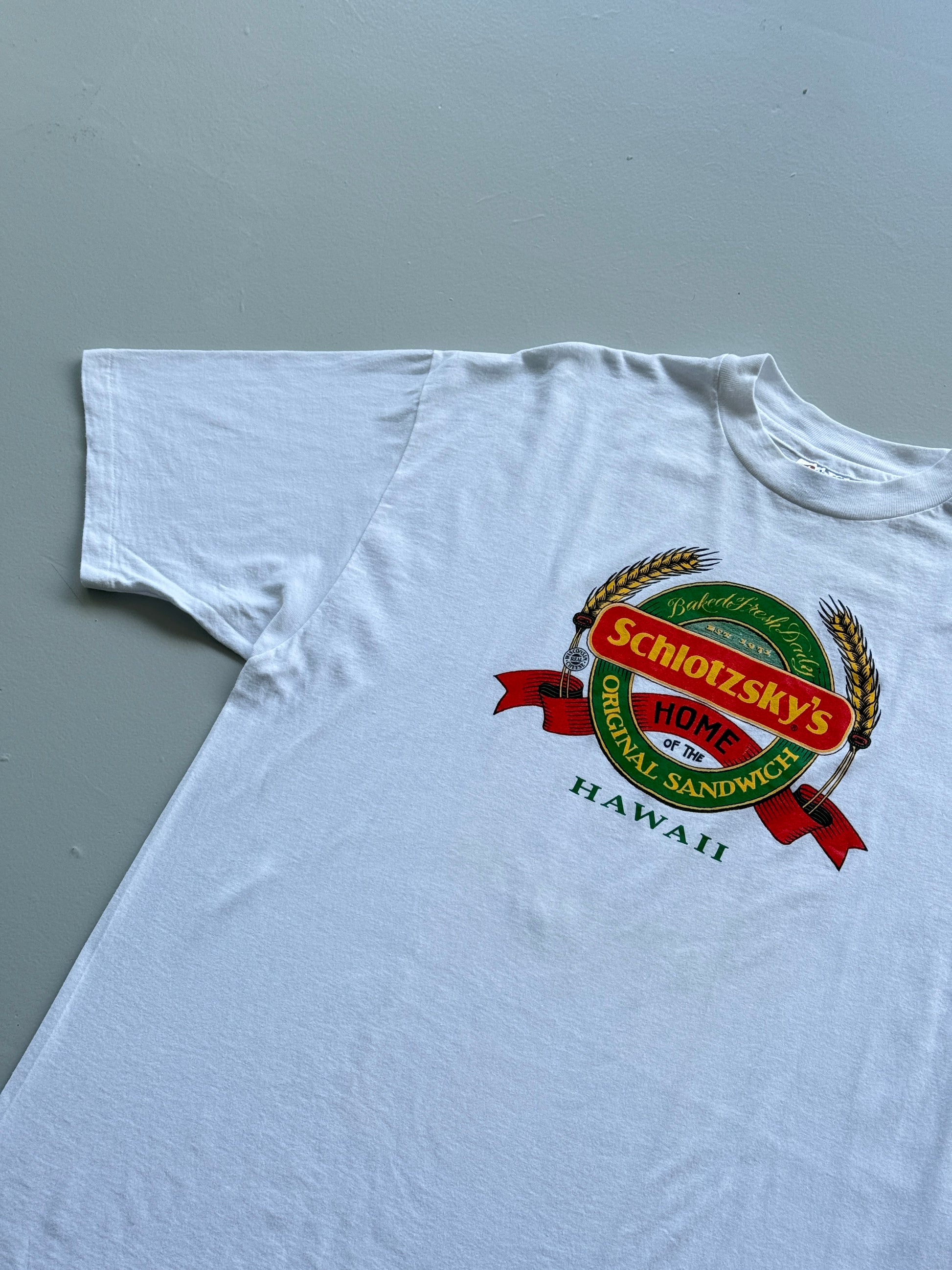 White Hawaii Sandwich Bar 90's Vintage Single Stitch Graphic T-Shirt - XL