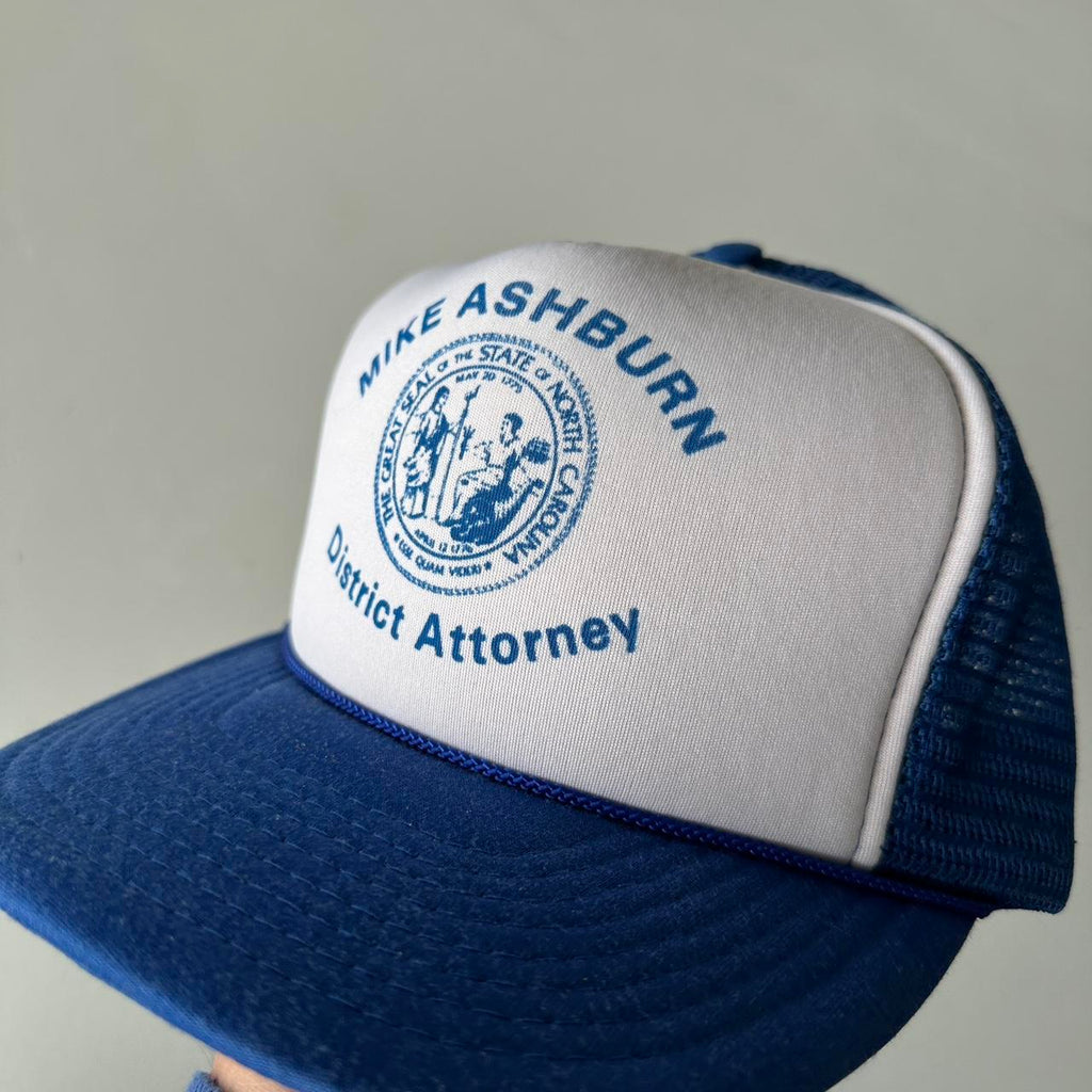 Blue / White District Attorney Mesh and Foam Trucker SnapBack Cap