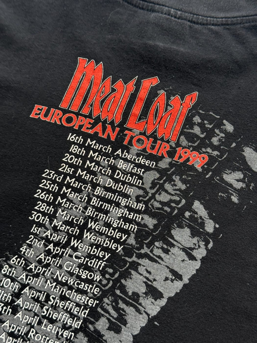 Meat Loaf European Tour Rare 1999 Vintage Graphic T-Shirt - Large
