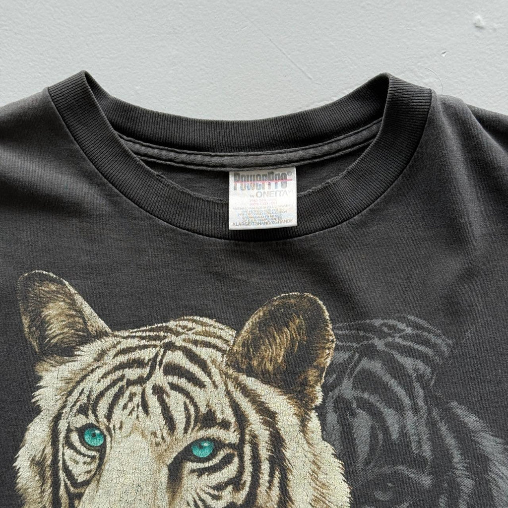 Black Busch Gardens Faded Tiger Vintage 90's T-shirt - XL