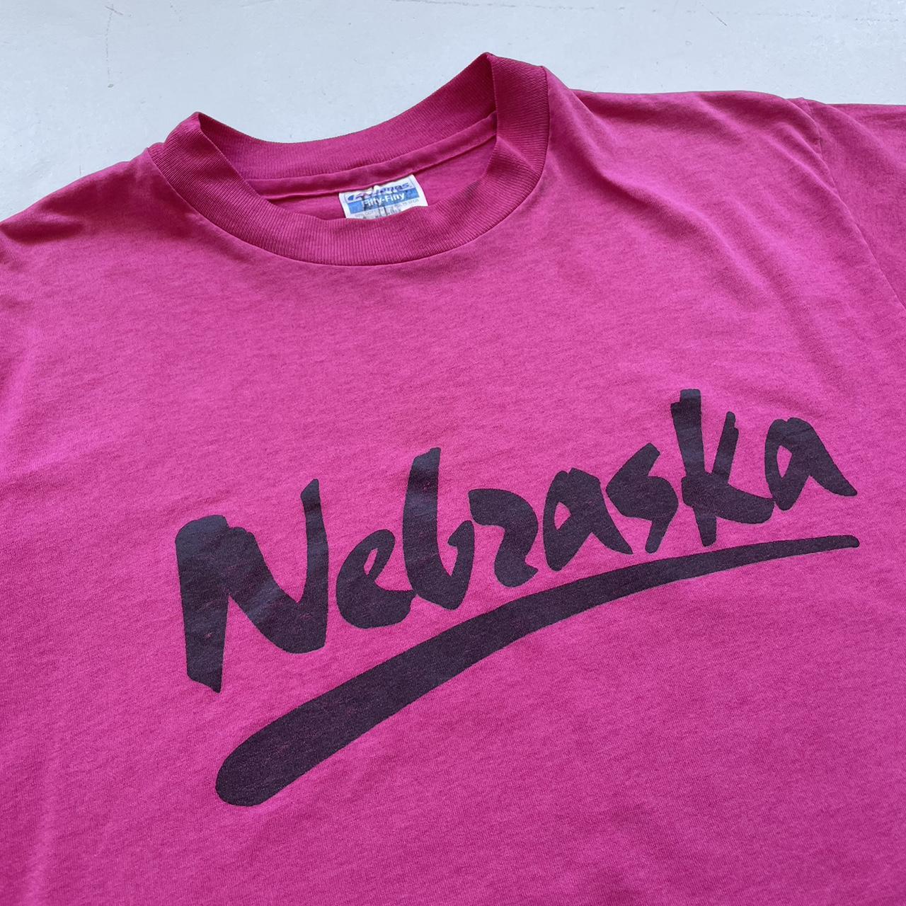 Pink Nebraska Tourist 80s/90s Americana Vintage T-shirt - Large